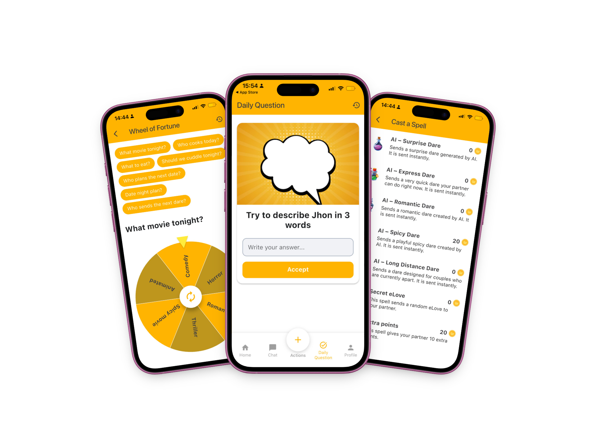 Desire app screenshot with extra games